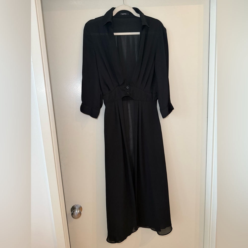 Semi sheer shirt dress